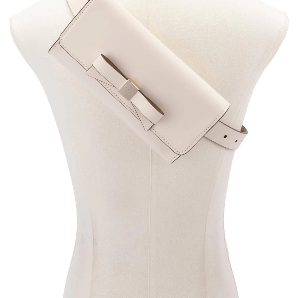 Kate Spade Parchment White Bow Belt Bag/Crossbody NWT Size L/XL - Picture 2 of 7